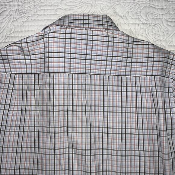 Ermenegildo Zegna Shirt Men’s Size L Plaid Button Long Sleeve 100% Cotton Italy - Picture 11 of 15